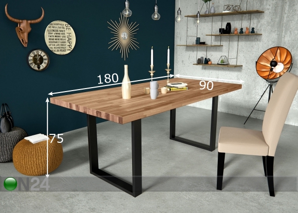 Обеденный стол Concepto 180x90 cm размеры
