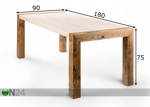 Обеденный стол Cottage 180x90 cm размеры