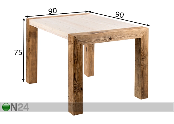 Обеденный стол Cottage 90x90 cm размеры