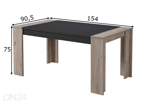 Обеденный стол Cremona 154x90 cm размеры