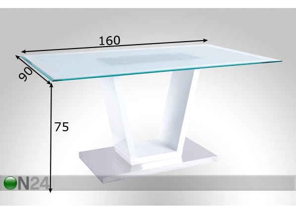 Обеденный стол Dennis 90x160 cm размеры