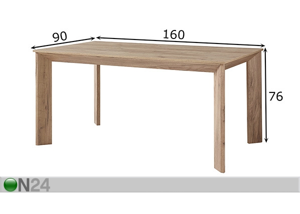 Обеденный стол Design2 160x90 cm размеры