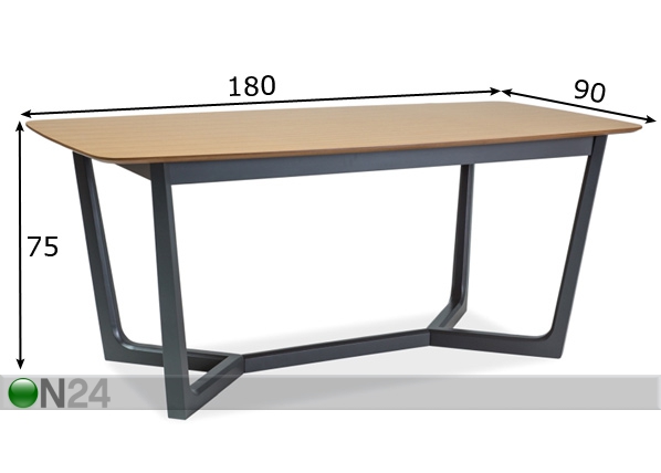 Обеденный стол Dossier II 90x180 cm размеры