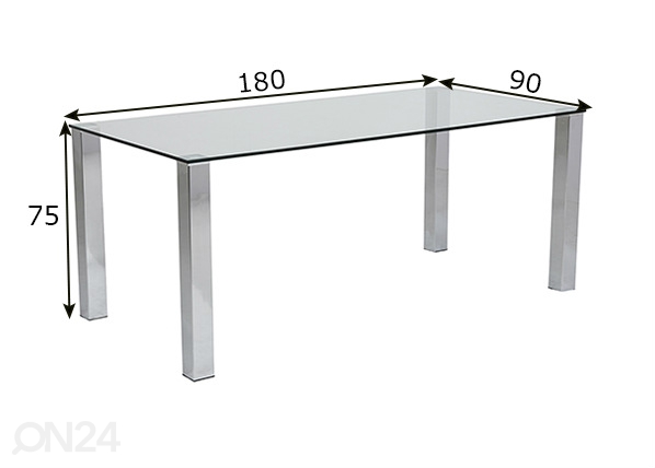 Обеденный стол Dune 90x180 cm размеры