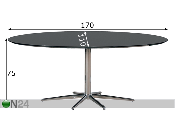 Обеденный стол Edmond 170x110 cm размеры