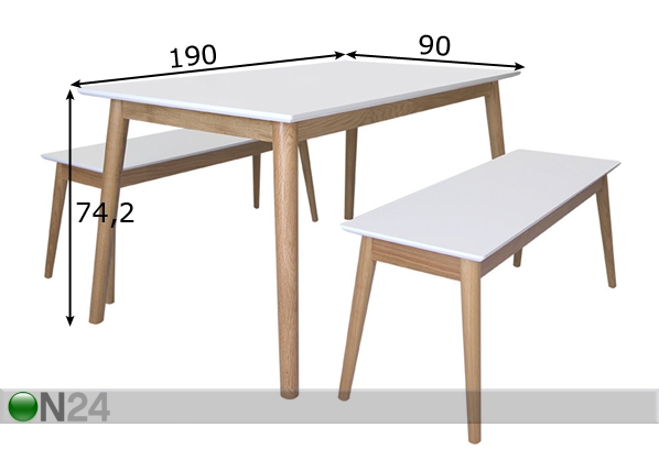 Обеденный стол Eelis 190x90 cm размеры