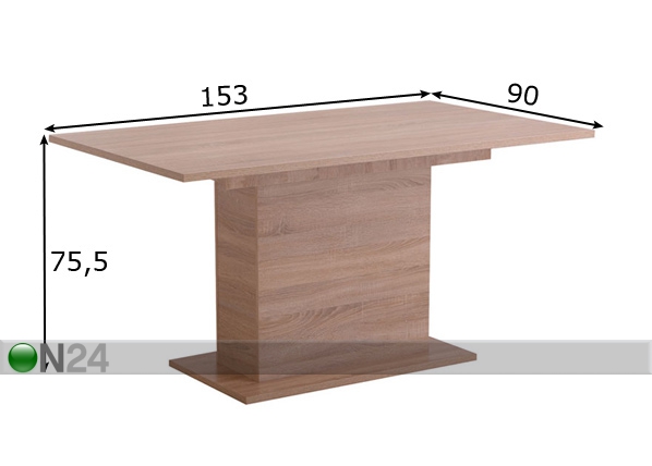 Обеденный стол Eldon 153x90 cm размеры