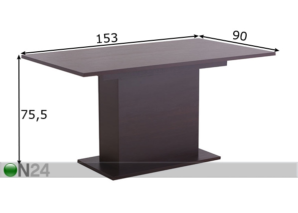 Обеденный стол Eldon 153x90 cm размеры
