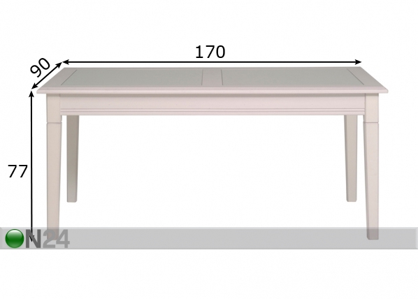 Обеденный стол Elise 170x90 cm размеры