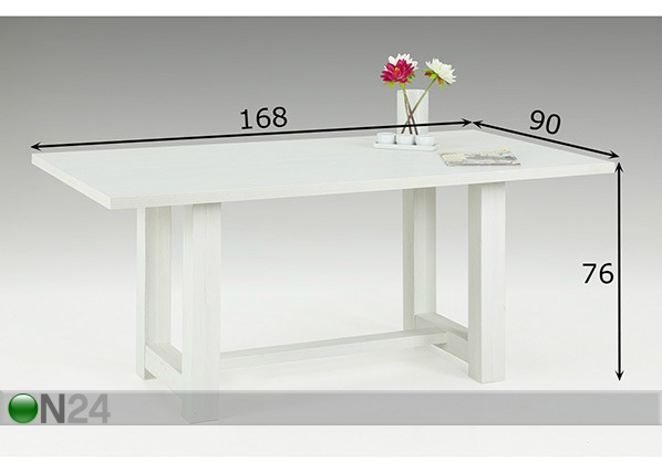 Обеденный стол Elva 90x168 cm размеры
