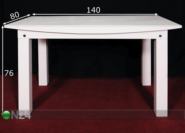 Обеденный стол Emilia 80x140 cm размеры
