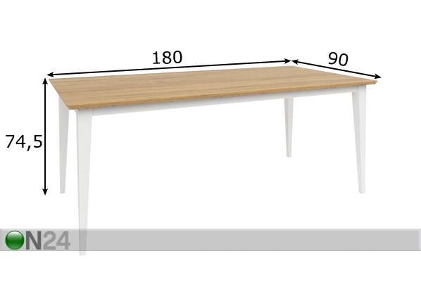 Обеденный стол Emma 180x90 cm размеры