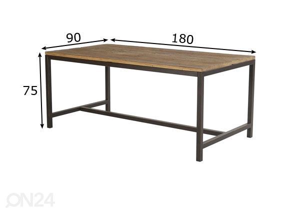 Обеденный стол Ere 180x90 cm размеры