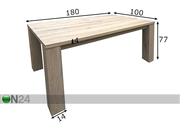 Обеденный стол Fausto 100x180 cm размеры