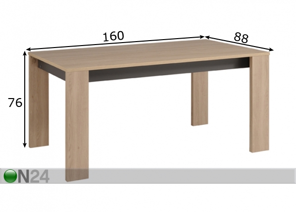Обеденный стол Feel 160x88 cm размеры