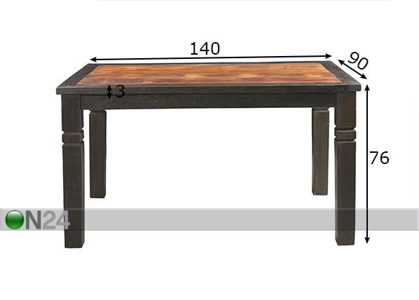 Обеденный стол Fortezza 140x90 cm размеры