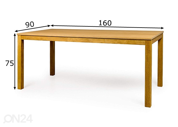 Обеденный стол Fresh 160x90 cm размеры