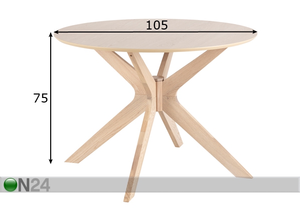 Обеденный стол Fresno Ø 105 cm размеры