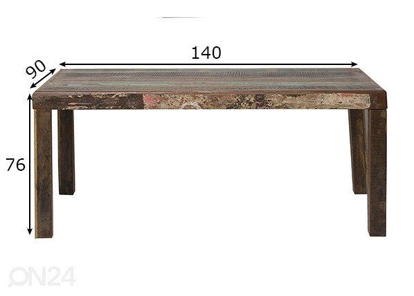 Обеденный стол Fridge 140x90 cm размеры