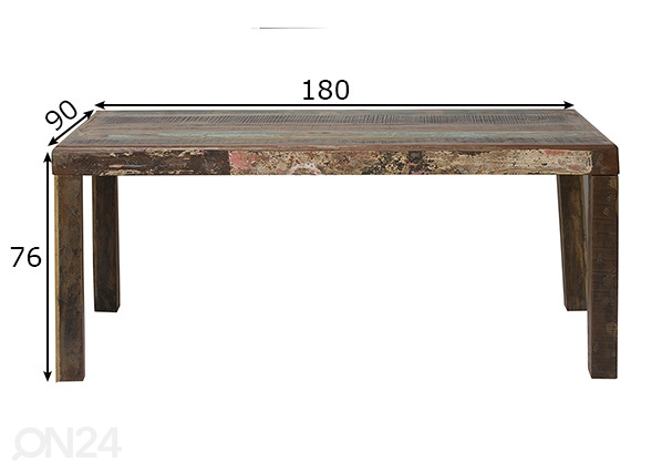 Обеденный стол Fridge 180x90 cm размеры
