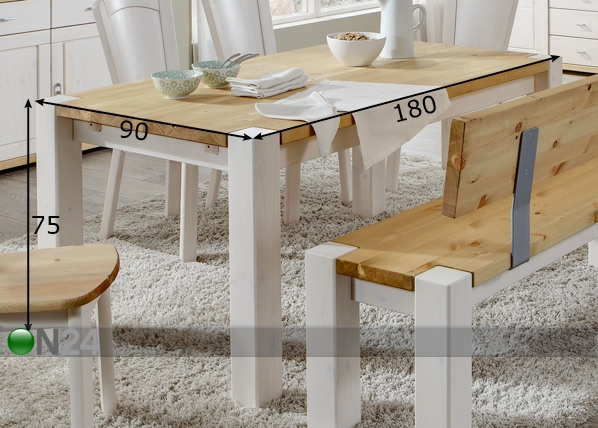 Обеденный стол Guldborg 90x180 cm размеры