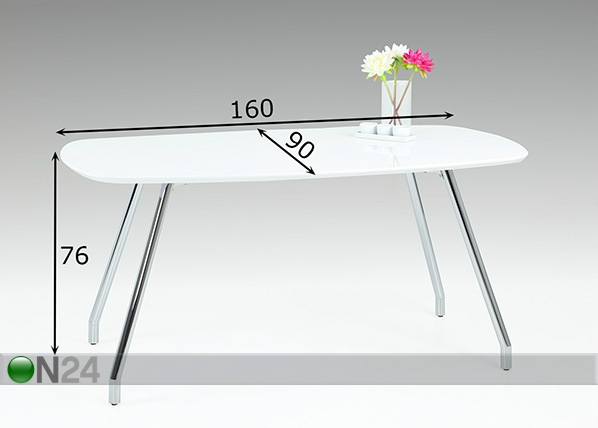 Обеденный стол Hannah 90x160 cm размеры