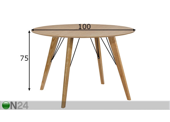 Обеденный стол Helena Ø 100 cm размеры