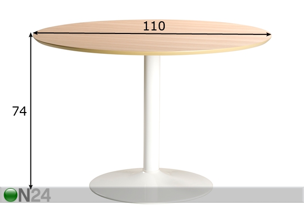 Обеденный стол Ibiza Ø 110 cm размеры