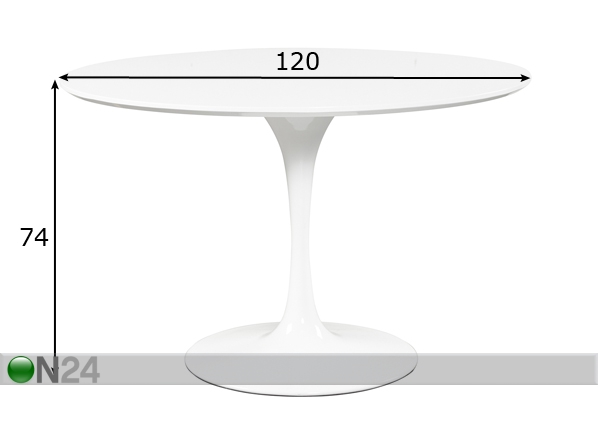 Обеденный стол Index Ø 120 cm размеры