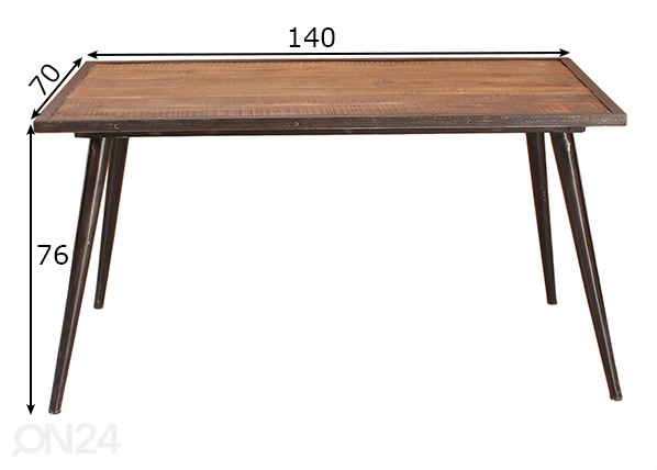 Обеденный стол Iron 140x70 cm размеры