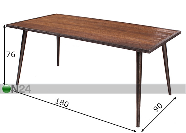 Обеденный стол Iron 180x90 cm размеры