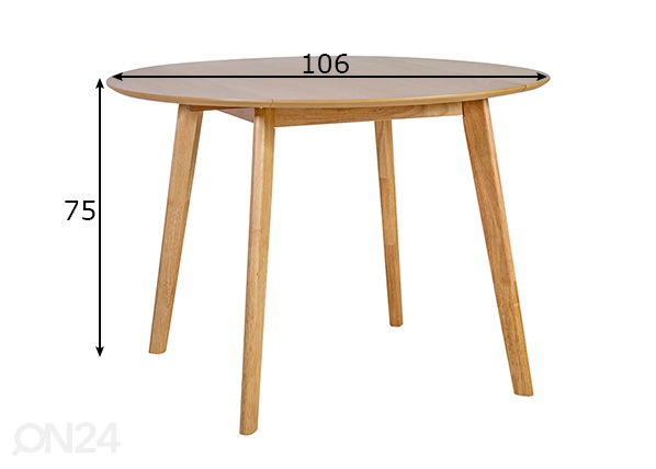 Обеденный стол Jaxton Ø 106 см размеры