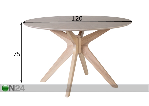 Обеденный стол Jenna Ø 120 cm размеры