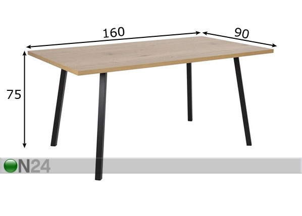Обеденный стол Jenny 160x90 cm размеры
