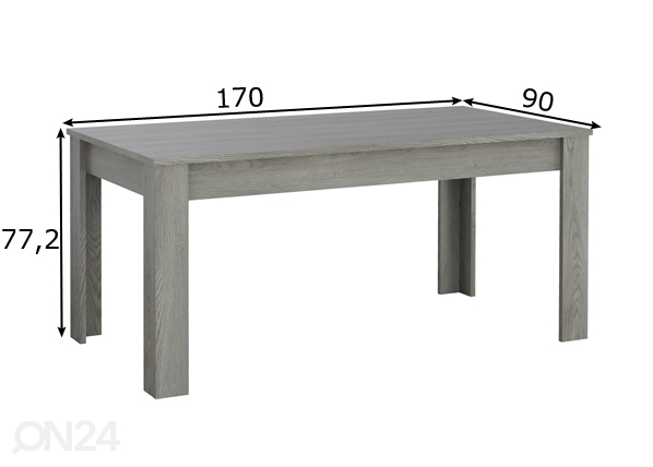Обеденный стол Joyce 170x90 cm размеры