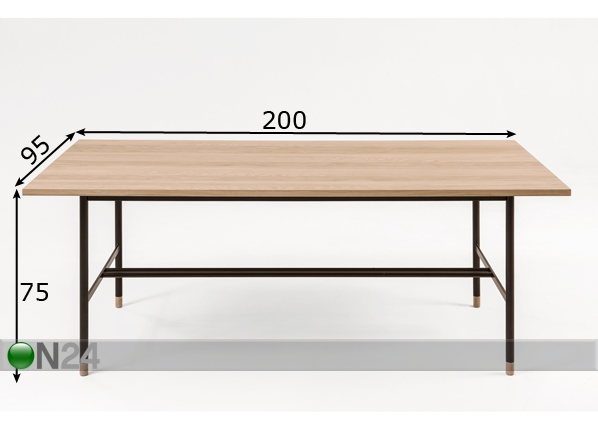 Обеденный стол Jugend Dining Table 200x95 cm размеры