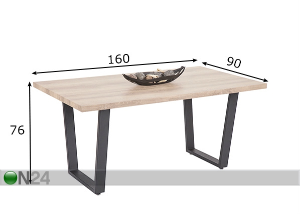 Обеденный стол Juist 90x160 cm размеры
