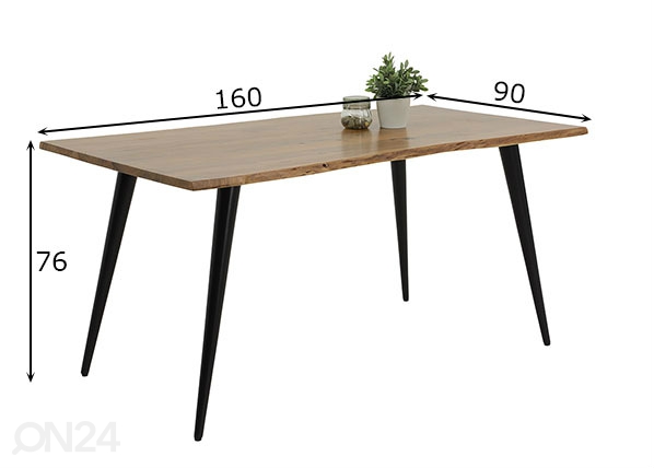 Обеденный стол Jule 90x160 cm размеры