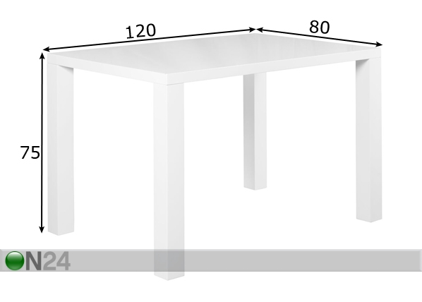 Обеденный стол Julia 120x80 cm размеры