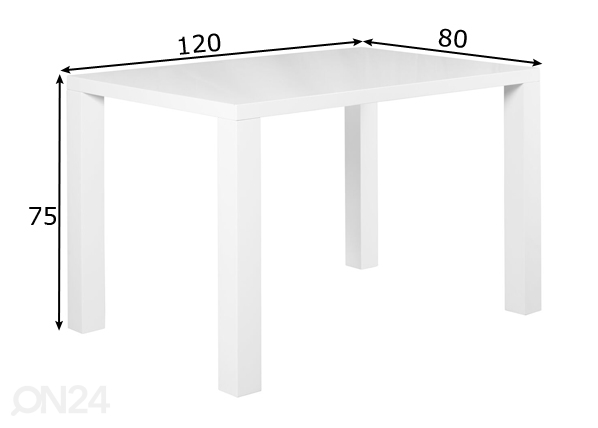 Обеденный стол Julia 120x80 cm размеры