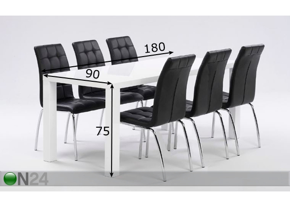 Обеденный стол Julia 180x90 cm размеры