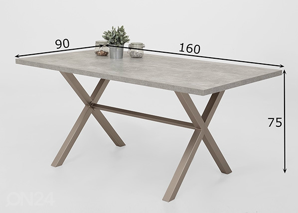 Обеденный стол Karen I 90x160 cm размеры