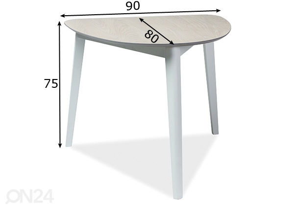 Обеденный стол Karl 80x90 cm размеры