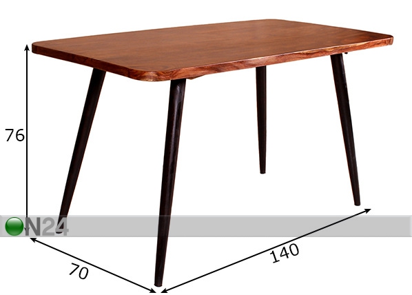 Обеденный стол Knob 140x70 cm размеры