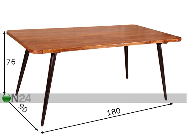 Обеденный стол Knob 180x90 cm размеры