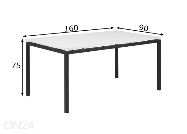 Обеденный стол Kobe 160x90 cm размеры