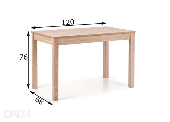 Обеденный стол Ksawery 120x68 cm размеры