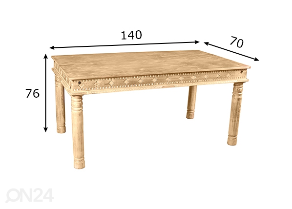 Обеденный стол Lakadee 140x70 cm размеры