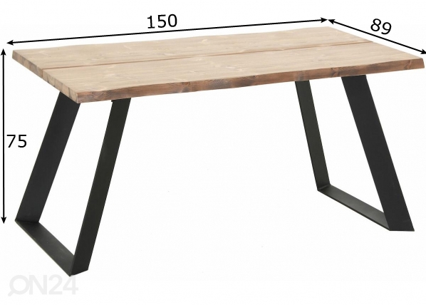 Обеденный стол Lana 90x150 cm размеры