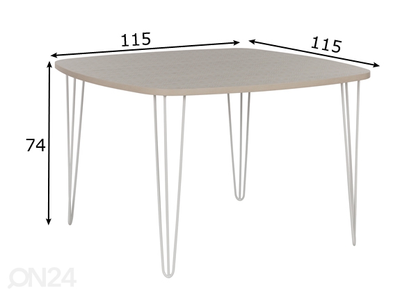 Обеденный стол Lemon 115x115 cm размеры